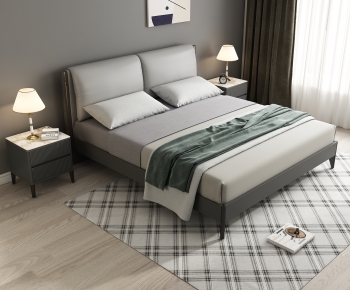 Modern Double Bed-ID:365278017