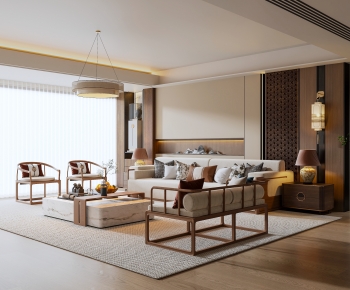 New Chinese Style A Living Room-ID:835544117