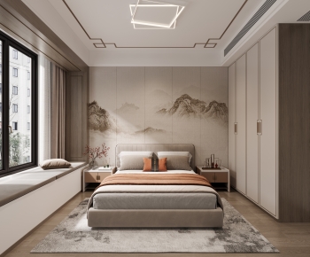 New Chinese Style Bedroom-ID:953600418