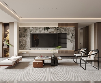 New Chinese Style A Living Room-ID:649039038