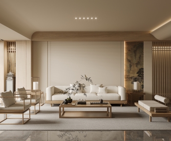 New Chinese Style A Living Room-ID:665132052