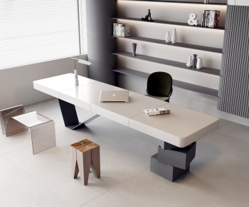 Modern Computer Desk And Chair-ID:922501099