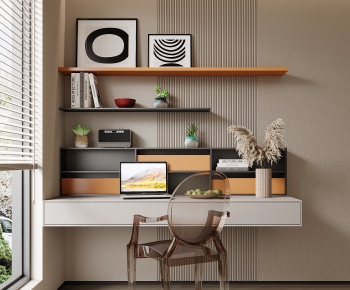 Modern Computer Desk And Chair-ID:654122112