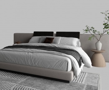 Modern Double Bed-ID:381942032