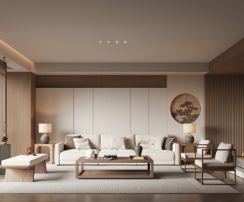 New Chinese Style A Living Room-ID:671664002