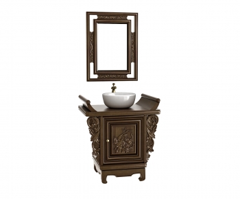 European Style Bathroom Cabinet-ID:552604916