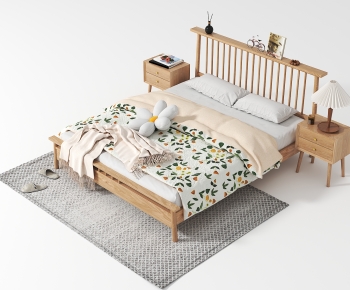 Nordic Style Double Bed-ID:871410463