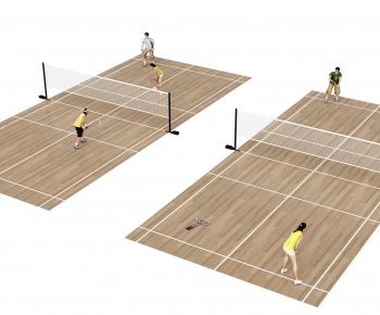 Modern Indoor Badminton Court-ID:318144085