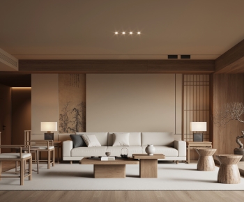 New Chinese Style A Living Room-ID:827651047