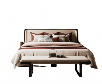 New Chinese Style Double Bed-ID:196409218