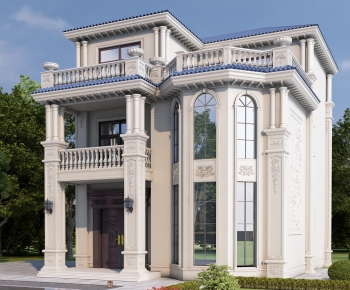 Simple European Style Villa Appearance-ID:639651066