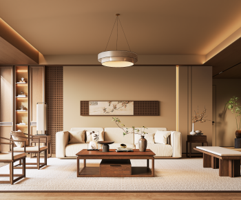 New Chinese Style A Living Room-ID:106062891