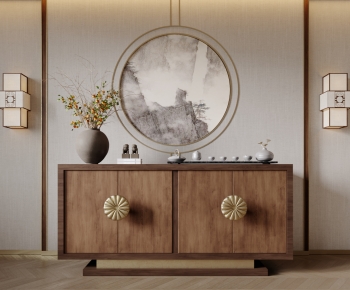 New Chinese Style Side Cabinet-ID:908880953