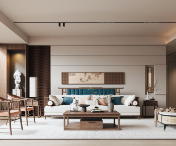 New Chinese Style A Living Room-ID:489094024