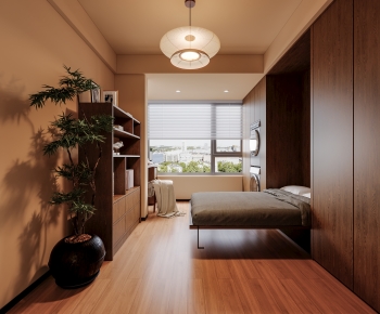 Wabi-sabi Style Bedroom-ID:744106056