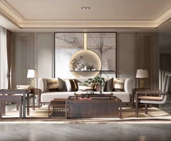 New Chinese Style A Living Room-ID:951328049