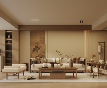 New Chinese Style A Living Room-ID:332725057