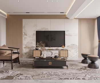 New Chinese Style A Living Room-ID:355201967