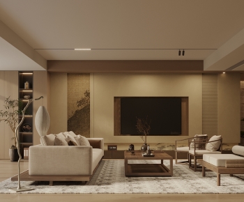 New Chinese Style A Living Room-ID:929121971