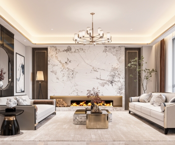 New Chinese Style A Living Room-ID:812832125