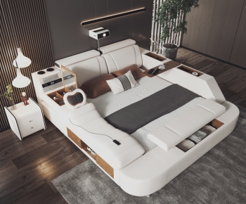 Modern Double Bed-ID:973613026