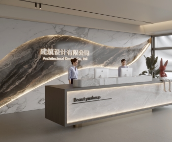 现代办公前台大厅-ID:672981022