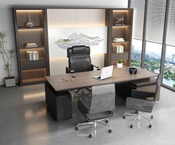 Modern Office Desk And Chair-ID:396667003