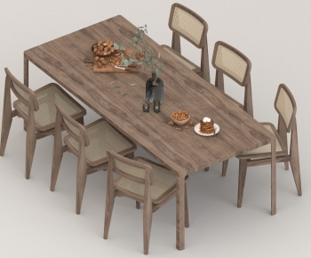 Wabi-sabi Style Dining Table And Chairs-ID:271527052