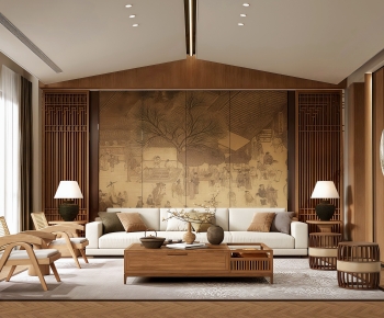 New Chinese Style A Living Room-ID:510113959