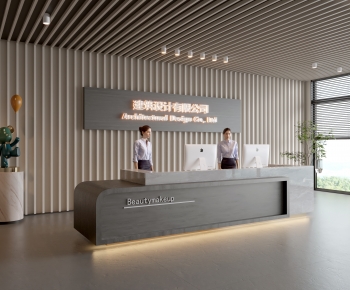 Modern Office Reception Desk-ID:704340935