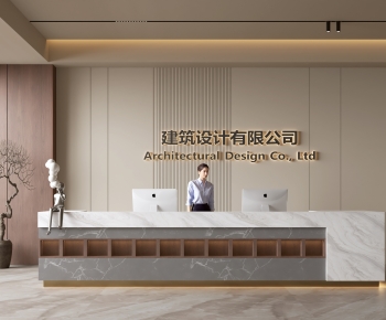 Modern Office Reception Desk-ID:455557112