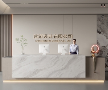 Modern Office Reception Desk-ID:586622006