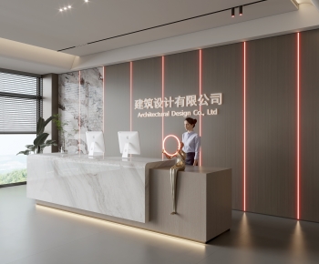 Modern Office Reception Desk-ID:608186967