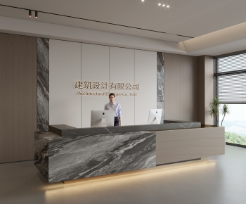 Modern Office Reception Desk-ID:550385002