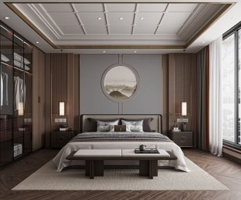 New Chinese Style Bedroom-ID:164990904