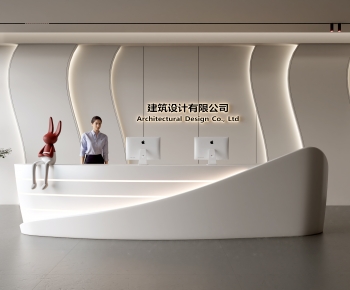 Modern Office Reception Desk-ID:809381011