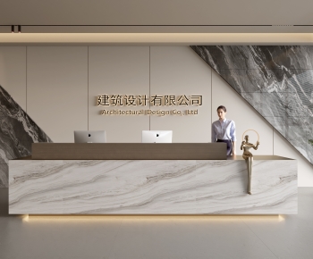 Modern Office Reception Desk-ID:459280011