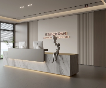 Modern Office Reception Desk-ID:491681108