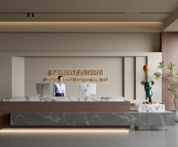 Modern Office Reception Desk-ID:593900782