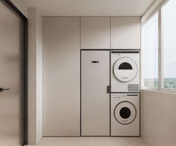 Modern Balcony Laundry Room-ID:129020222