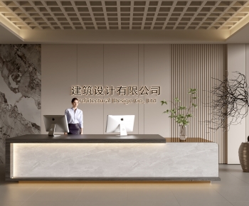 Modern Office Reception Desk-ID:767350914