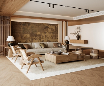 New Chinese Style A Living Room-ID:200119977