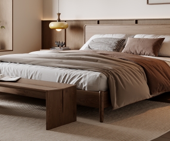 Modern Double Bed-ID:700788973