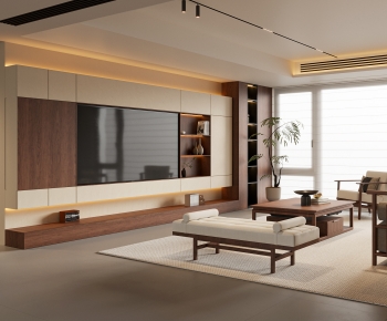 New Chinese Style A Living Room-ID:262152918