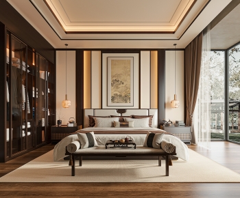 New Chinese Style Bedroom-ID:444216973