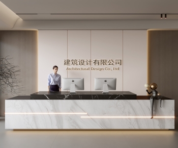 Modern Office Reception Desk-ID:681813007