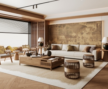 New Chinese Style A Living Room-ID:231750014