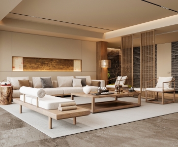 New Chinese Style A Living Room-ID:416496047