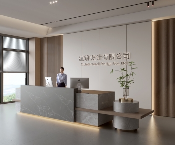 Modern Office Reception Desk-ID:474855906