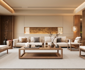 New Chinese Style A Living Room-ID:203371084